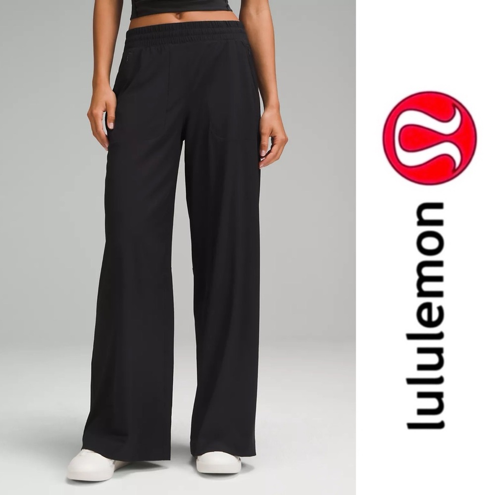 Lululemon Athletica Black Wide Leg Pants High-Rise